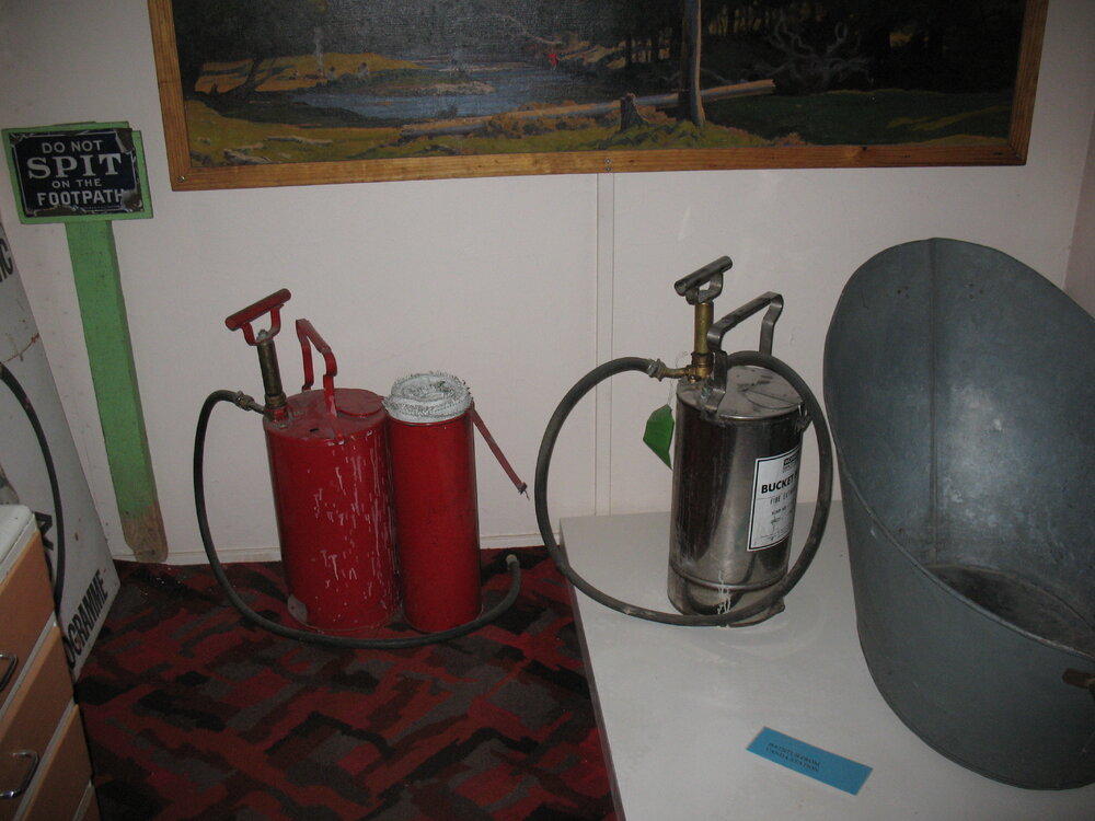 2013-14 Fire extinguishers inside the TAE/IGY hut, Scott Base