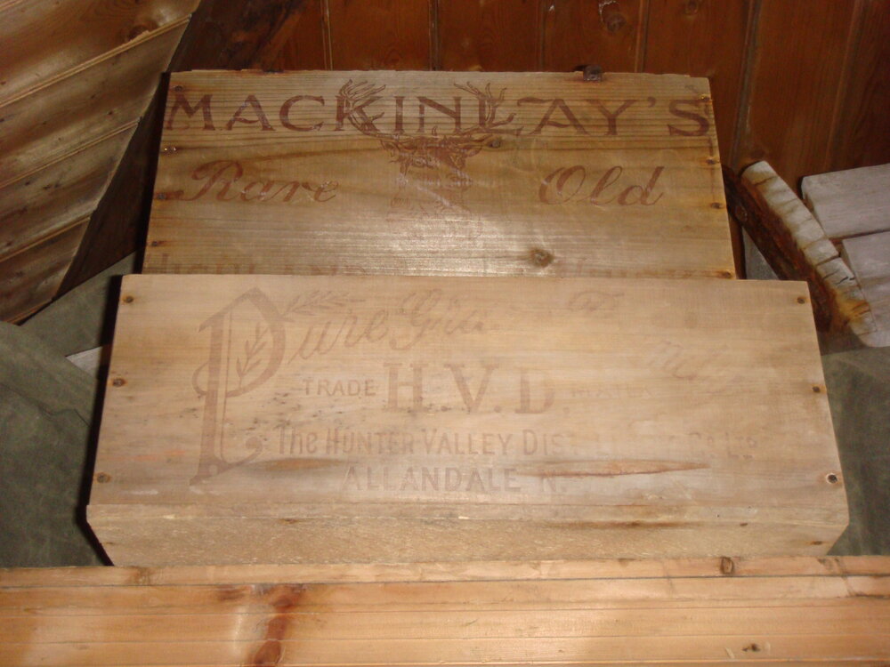 2013-14 Mackinlay's malt whisky box inside Shackleton's 'Nimrod' hut