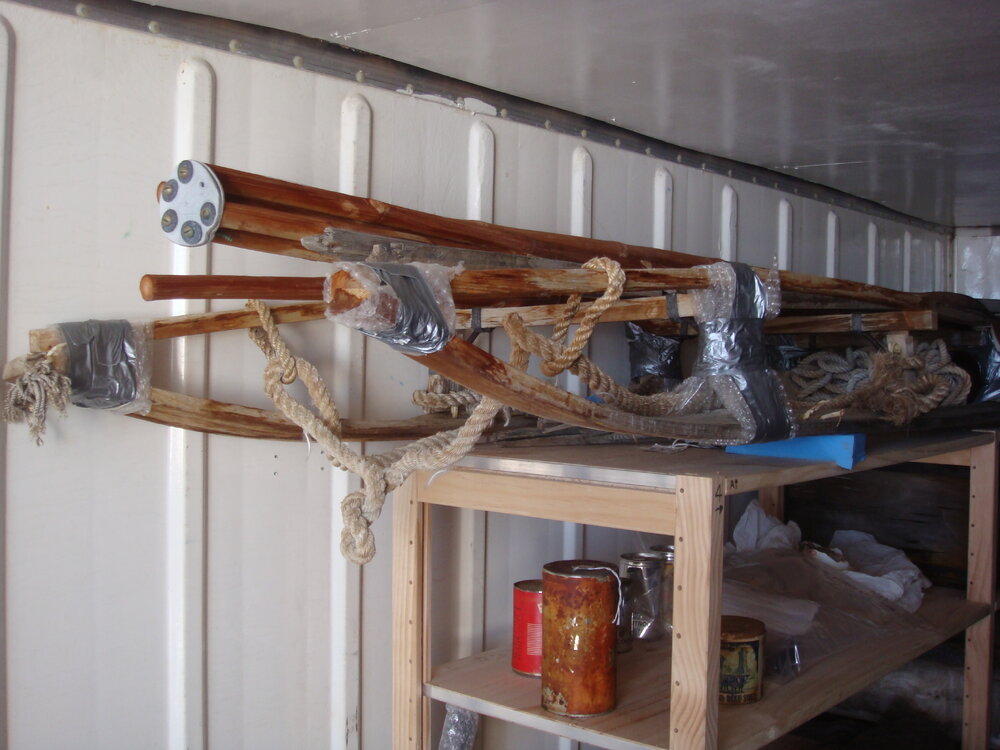 2013-14 Artefacts in storage in a container, Scott Base (002)