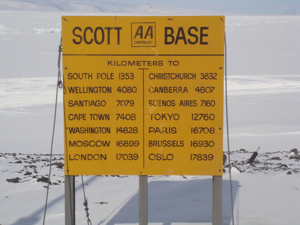 2013-14 AA sign at Scott Base