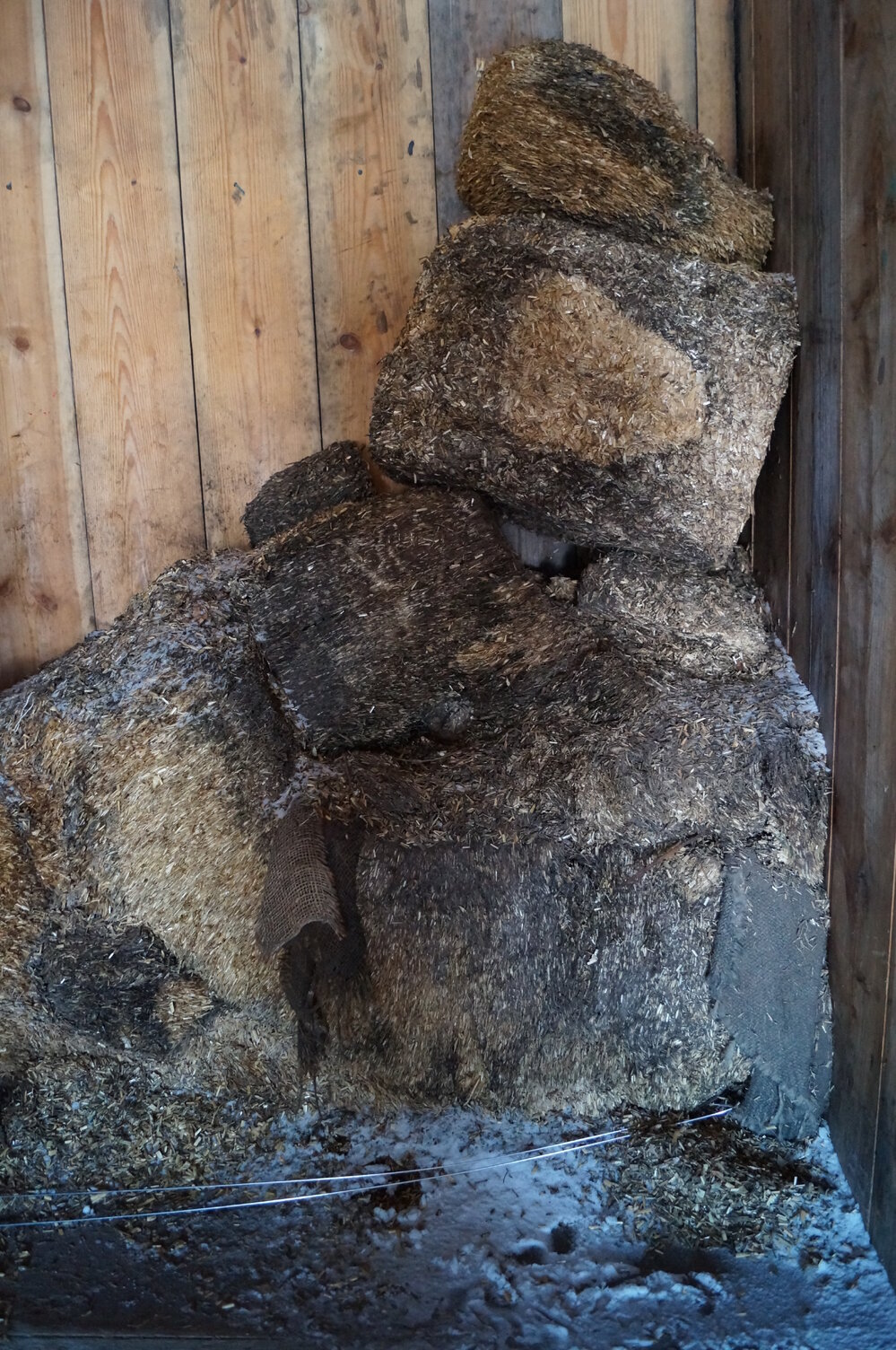 2013-14 Location image, fodder bales, Scott's 'Discovery' hut, Hut Point (005)