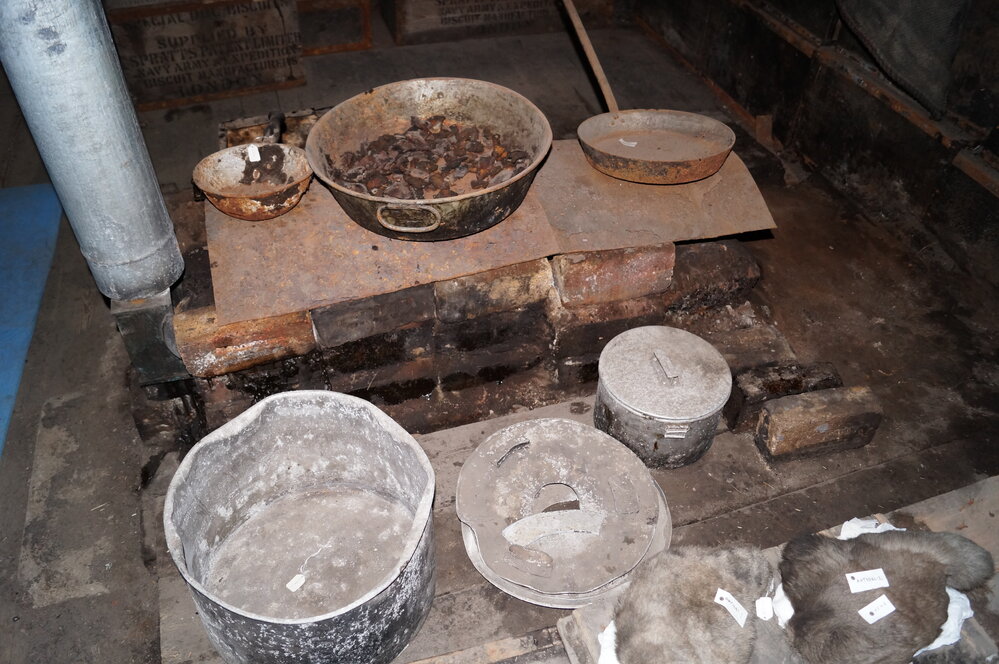 2013-14 Location image, blubber stove, Scott's 'Discovery' hut, Hut Point