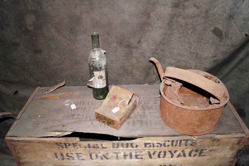 2013-14 Location image, biscuit boxes, Scott's 'Discovery' hut, Hut Point