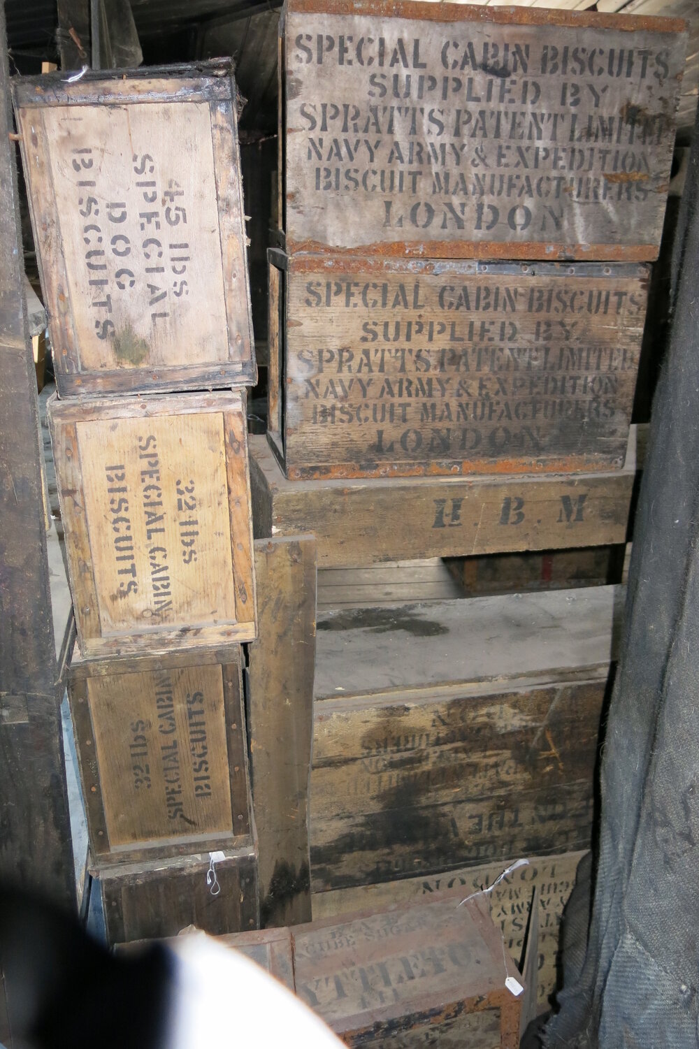 2013-14 Location image, biscuit boxes, Scott's 'Discovery' hut, Hut Point