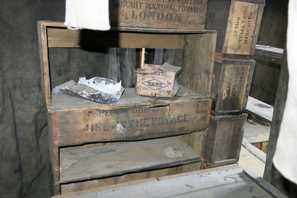 2013-14 Location image, artefacts on sleeping platform, Scott's 'Discovery' hut, Hut Point (009)