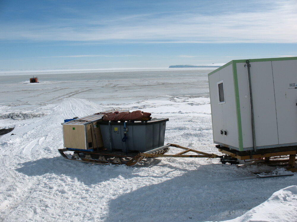 2013-14 H&auml;gglunds transporting AHT supplies over the sea ice (001)