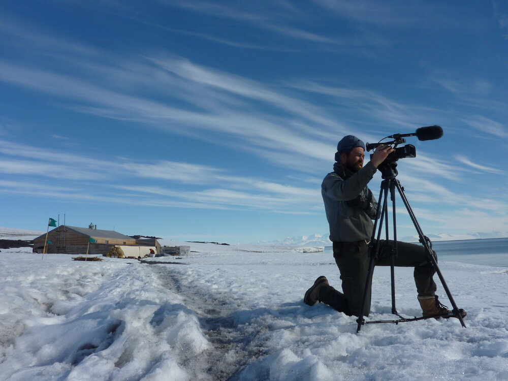 2009-10 AHT's Gene Wixson filming at Cape Evans