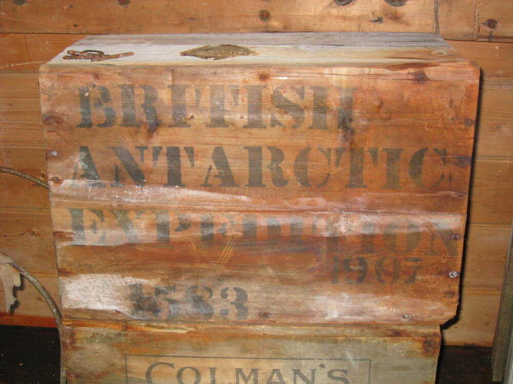 2005 British Antarctic Expedition 1907 Box inside Shackleton's 'Nimrod' hut