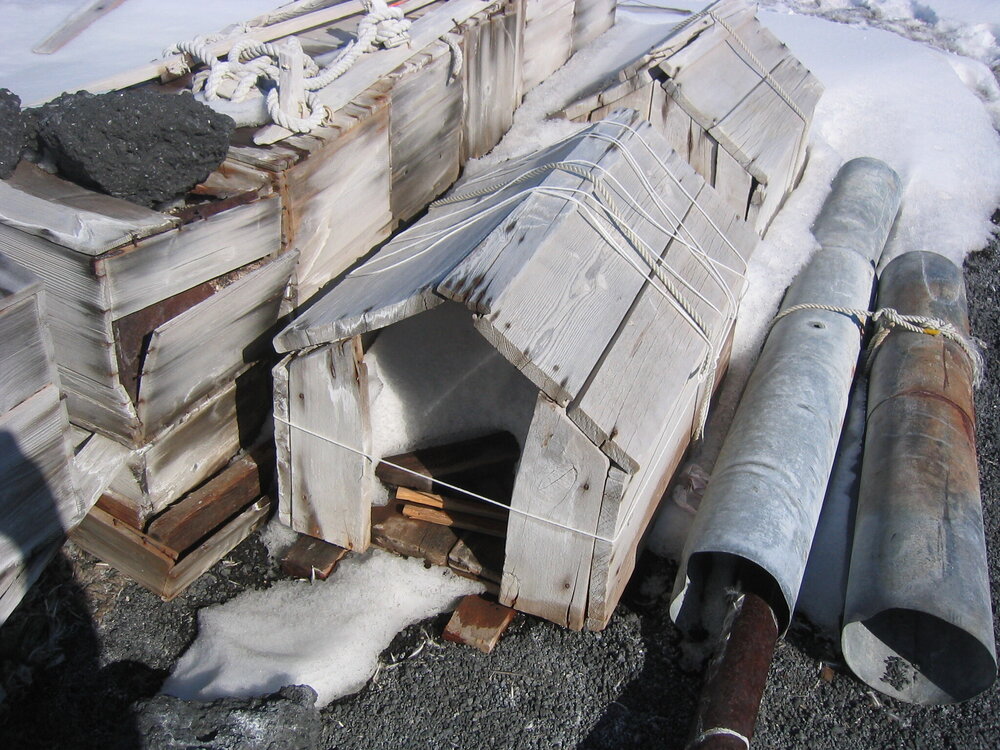 2005 Dog Kennels outside Shackleton's 'Nimrod' hut, Cape Royds