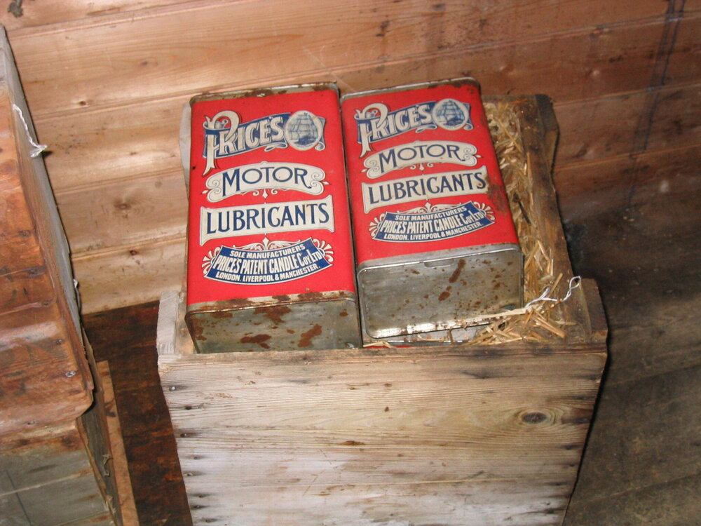 2005 Price's Motor lubricant inside Shackleton's 'Nimrod' hut, Cape Royds