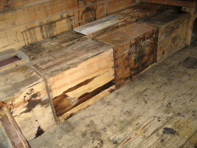 2006 Wooden boxes inside Shackleton's 'Nimrod' hut, Cape Royds 