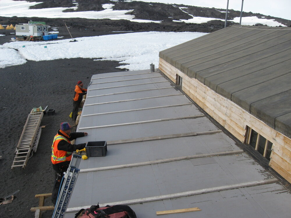 2010-11 Martin Wenzel and Randy Churchill working on the Stables roof