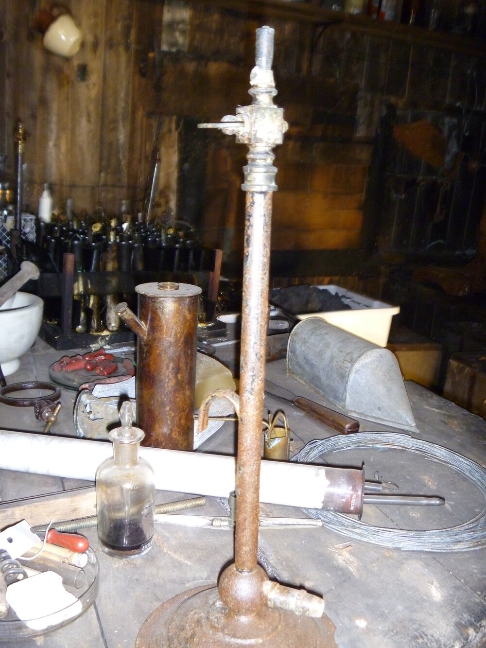 2010-11 Acetylene lamp base inside the Physical Laboratory, Cape Evans