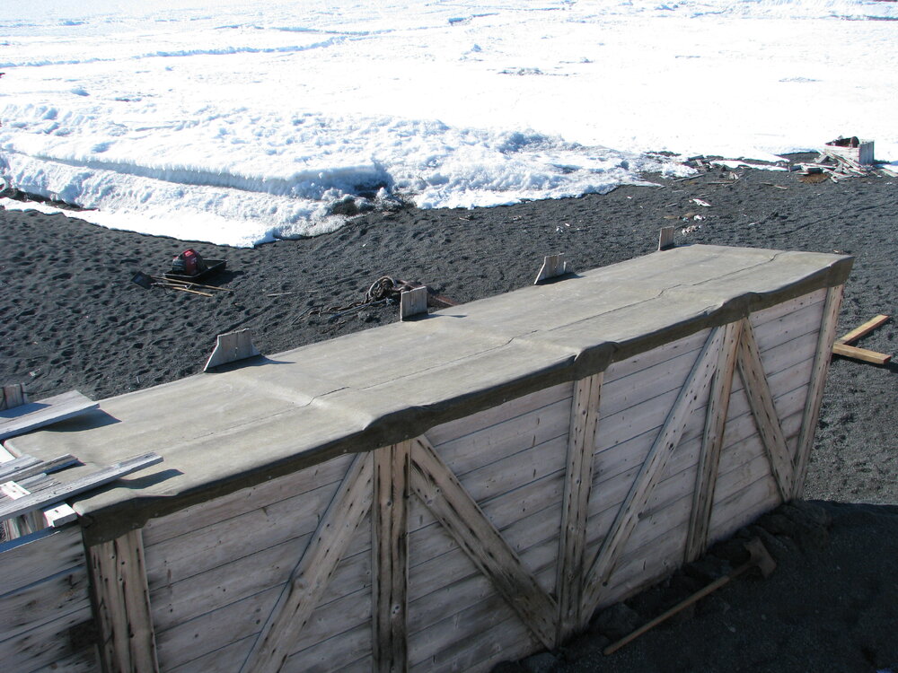 2010-11 New Latrine roof cladding installed, Cape Evans