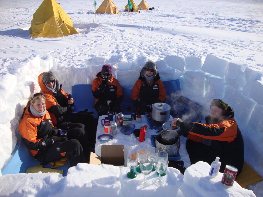 2012 Meal time in ice shelter during Antarctic field training