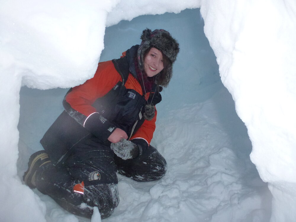 2012 AHT's Georgina Whiteley in ice shelter