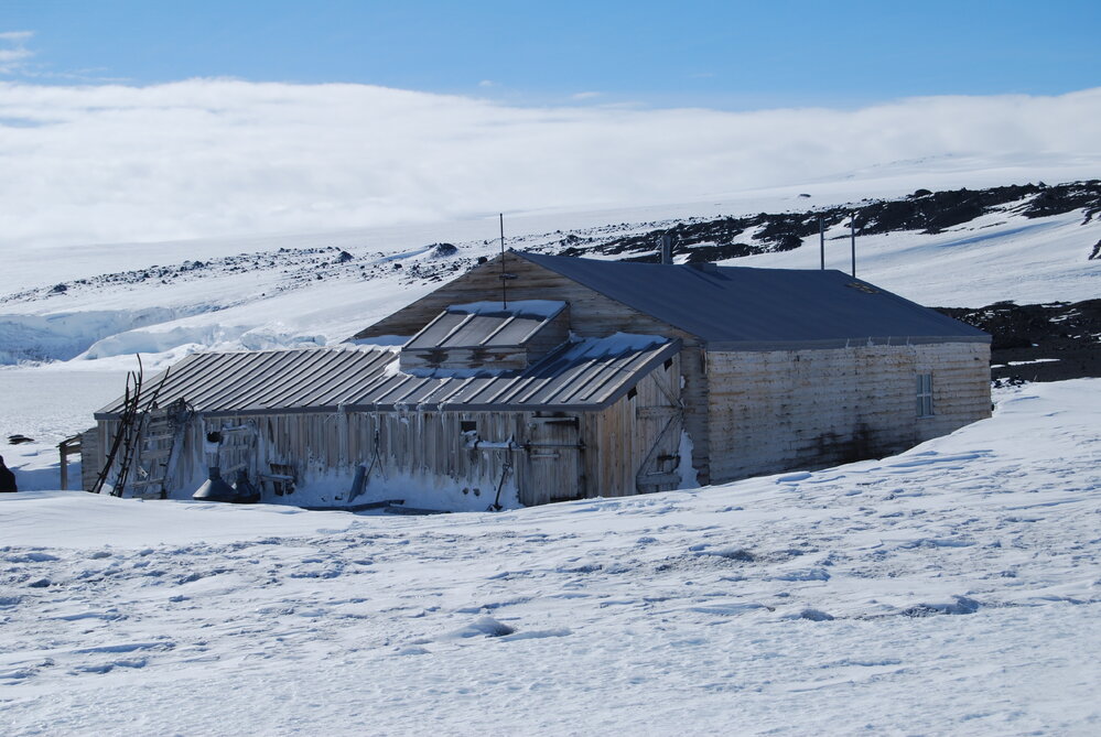 West and south elevations, Scott's 'Terra Nova' hut 