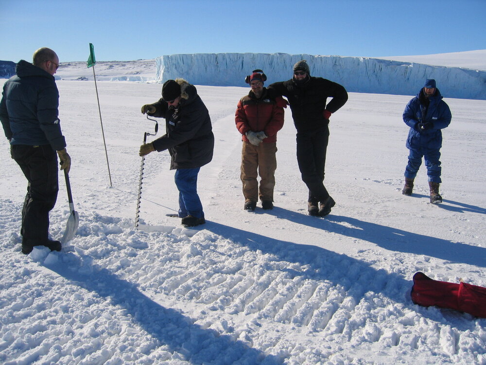 Measuring ice depth