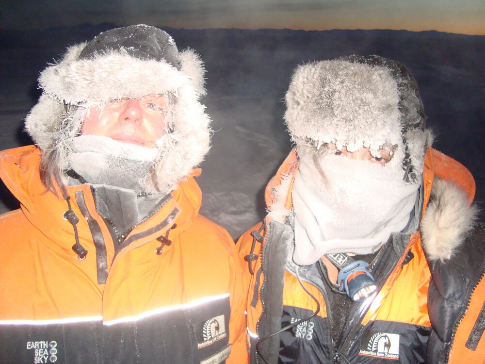 2012 AHT's Gretel Evans and Georgina Whiteley with frosty faces