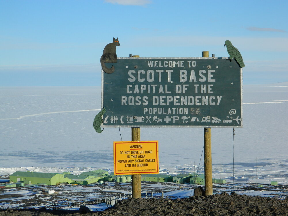 2012 'Scott Base, Capital of Ross Dependency' sign