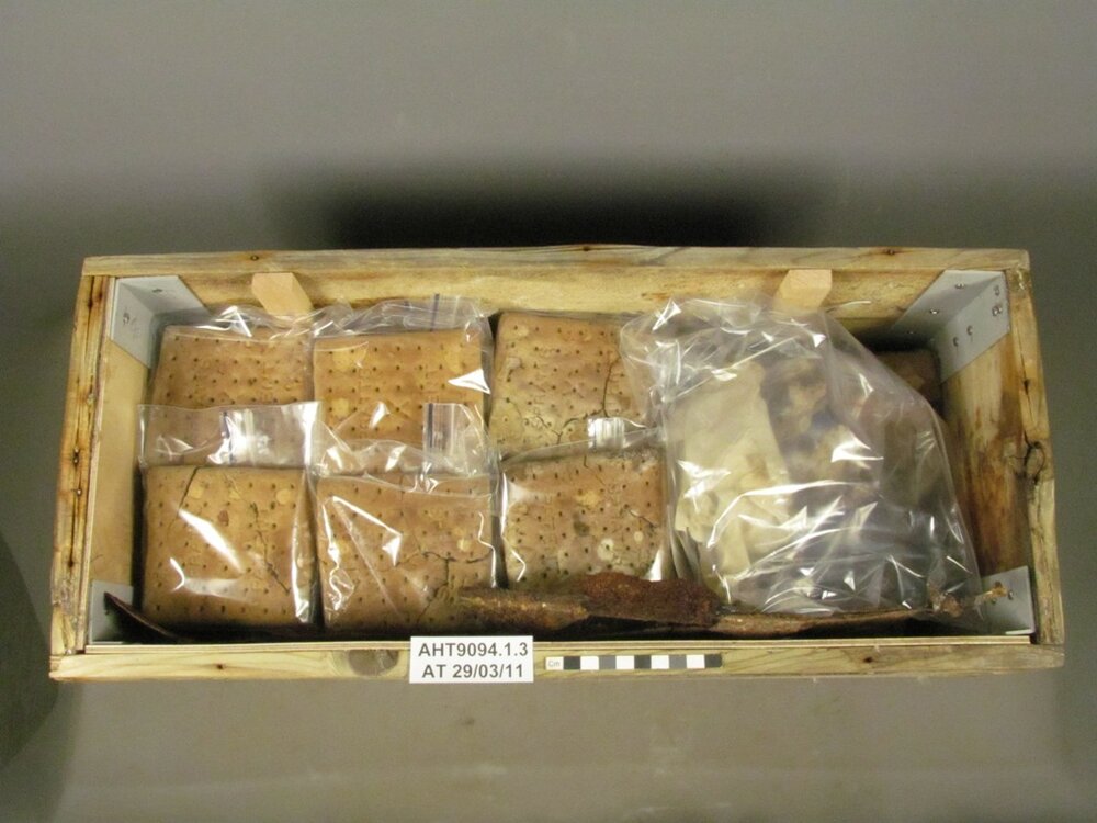 2011 Interesting treatments - Wooden crate of Spratt's dog biscuits (002)