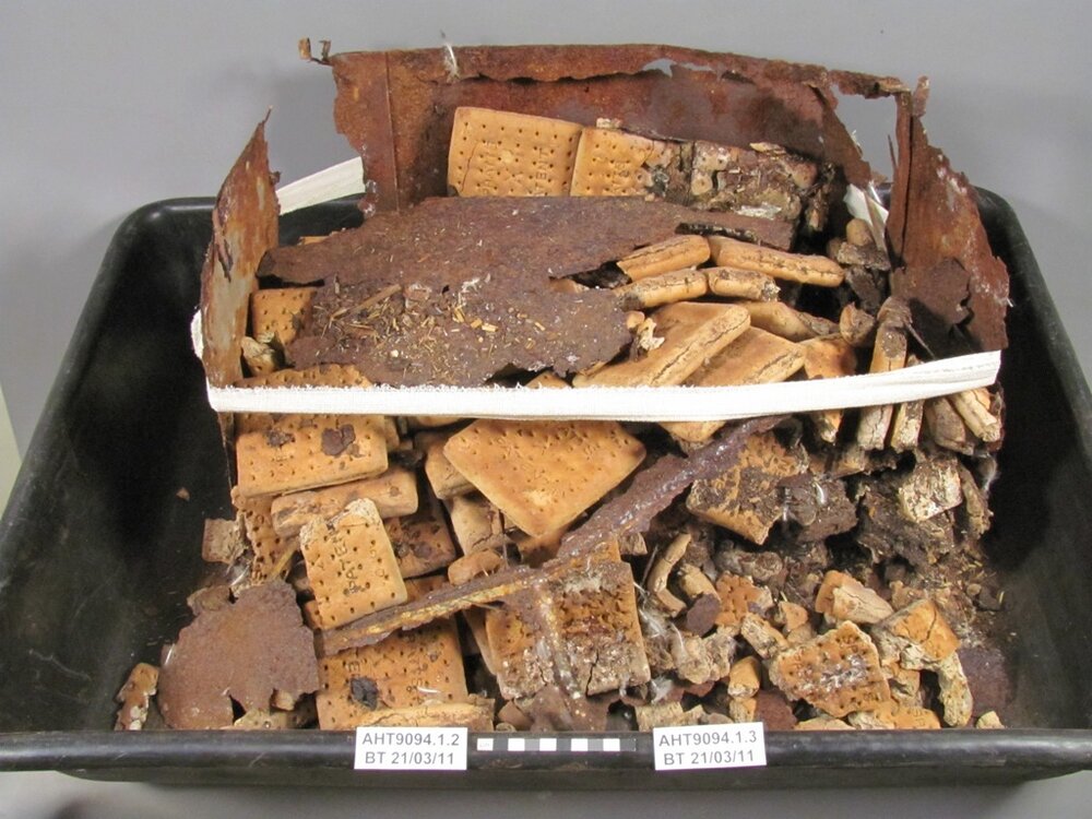 2011 Interesting treatments - Wooden crate of Spratt's dog biscuits (003)