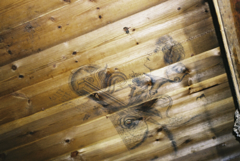 Ellefsen's drawing, Borchgrevink's Living hut