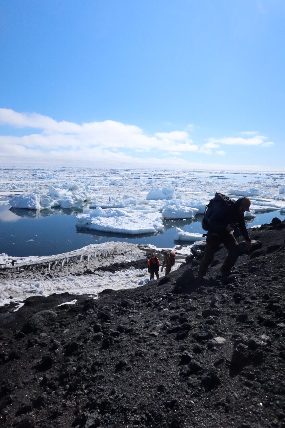 2022-23 AHT team on a Christmas Day walk, Cape Royds