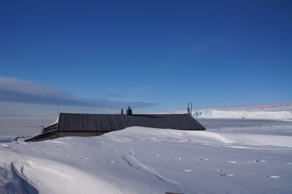 Snow drifts at Scott's 'Terra Nova' hut (001)