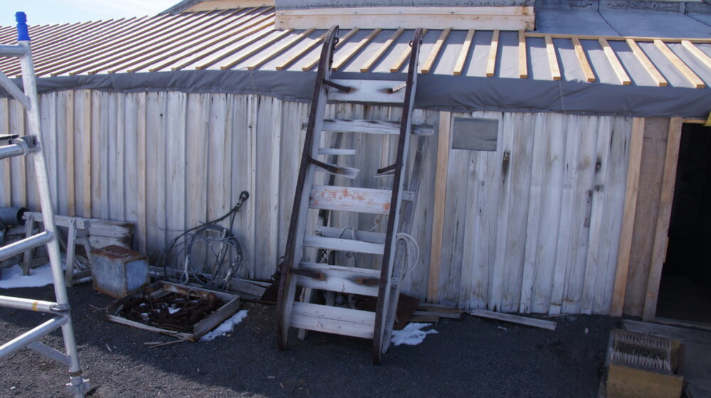External Annex wall, Scott's 'Terra Nova' hut