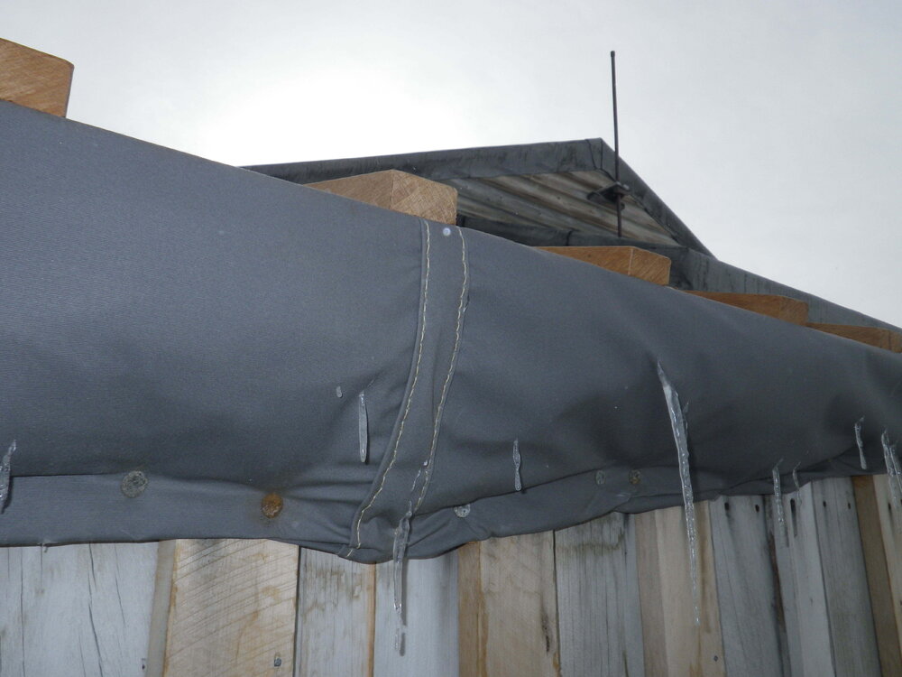 Icicles on Annexe roof lining, Scott's 'Terra Nova' hut (001)