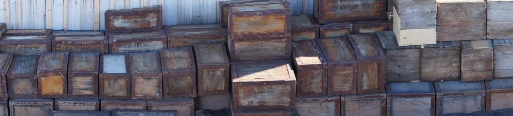 Venesta cases and provision boxes, Shackleton's 'Nimrod' hut 