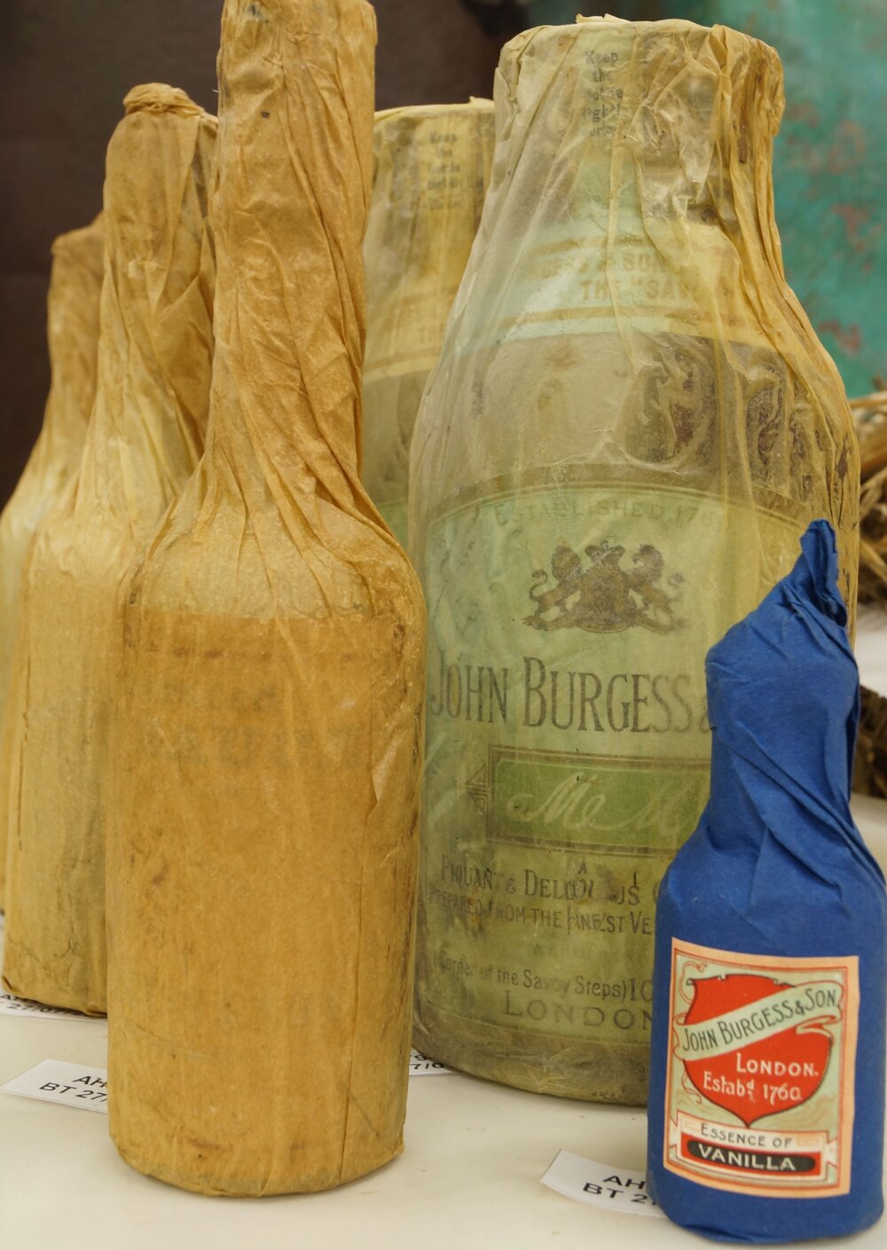Paper wrapped bottle, before treatment