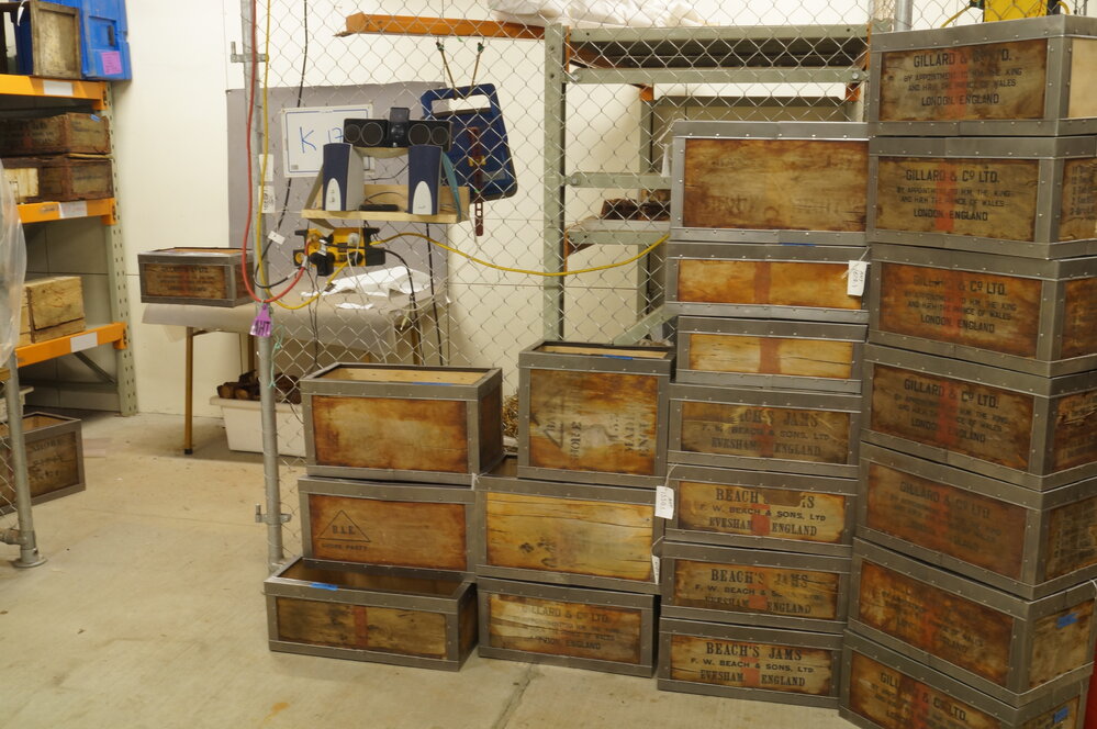 Venesta cases repaired, awaiting repacking of their contents (001)