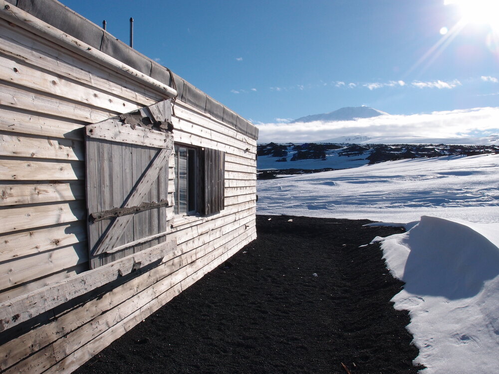 South wall and window, Scott's 'Terra Nova' hut
