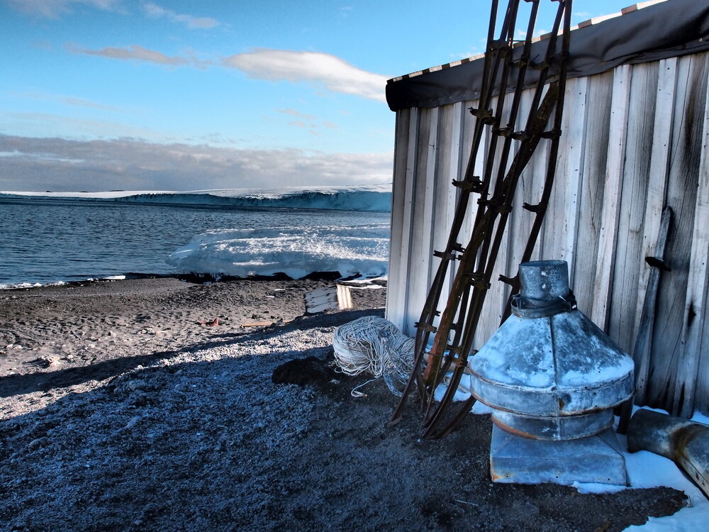Sleds and flue parts, Scott's 'Terra Nova' hut