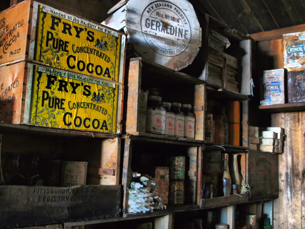 Bulkhead shelves, Scott's 'Terra Nova' hut 