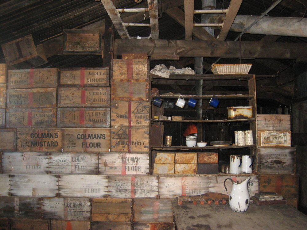 Shelves in the bulkhead, Scott's 'Terra Nova' hut (003)