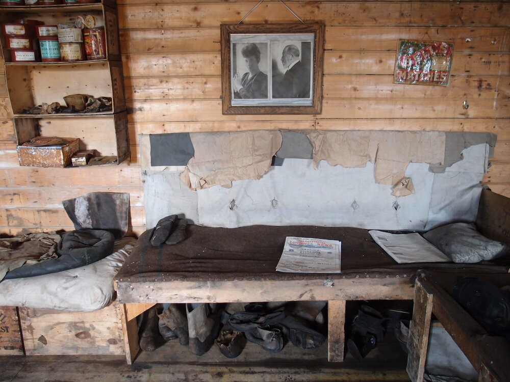 Interior south wall, Shackleton's 'Nimrod' hut