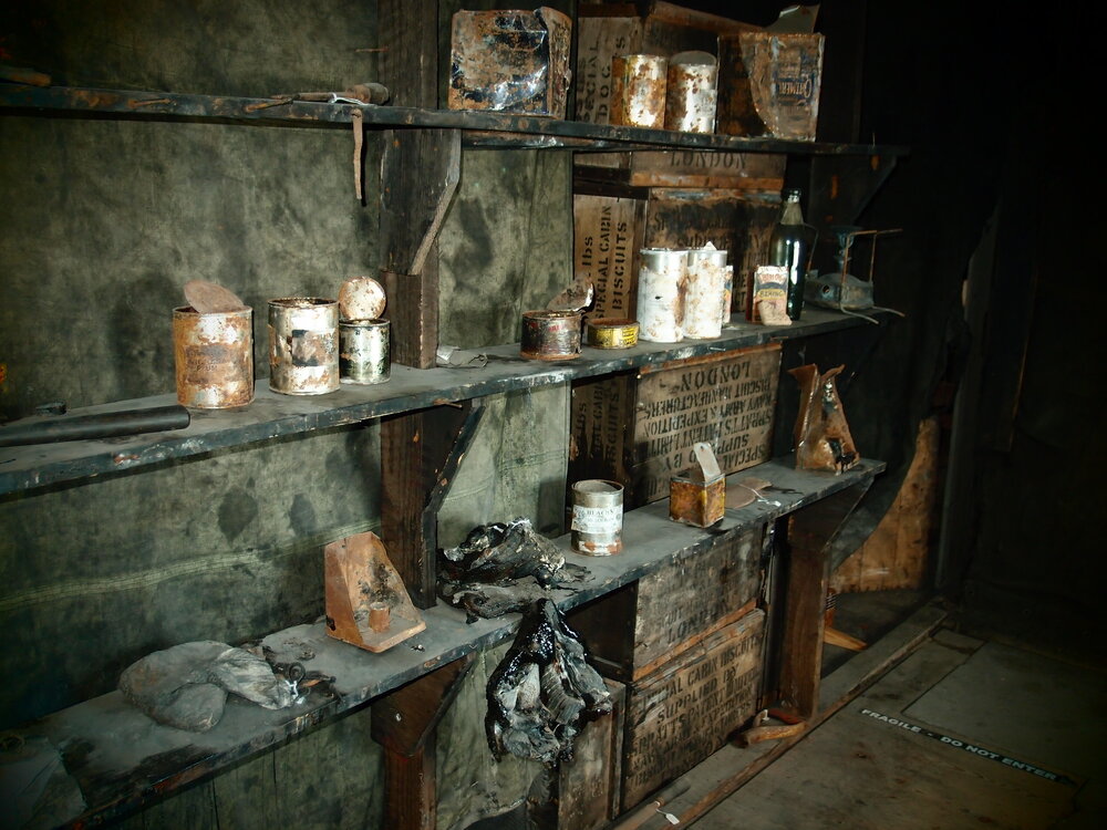 Shelves in Physical Laboratory, Scott's 'Discovery' hut 