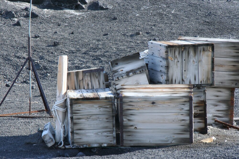 2010-11 Timber boxes stacked at Cape Evans