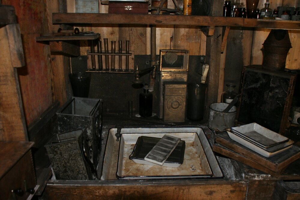 2010-11 Artefacts inside the Darkroom in Scott's 'Terra Nova' hut