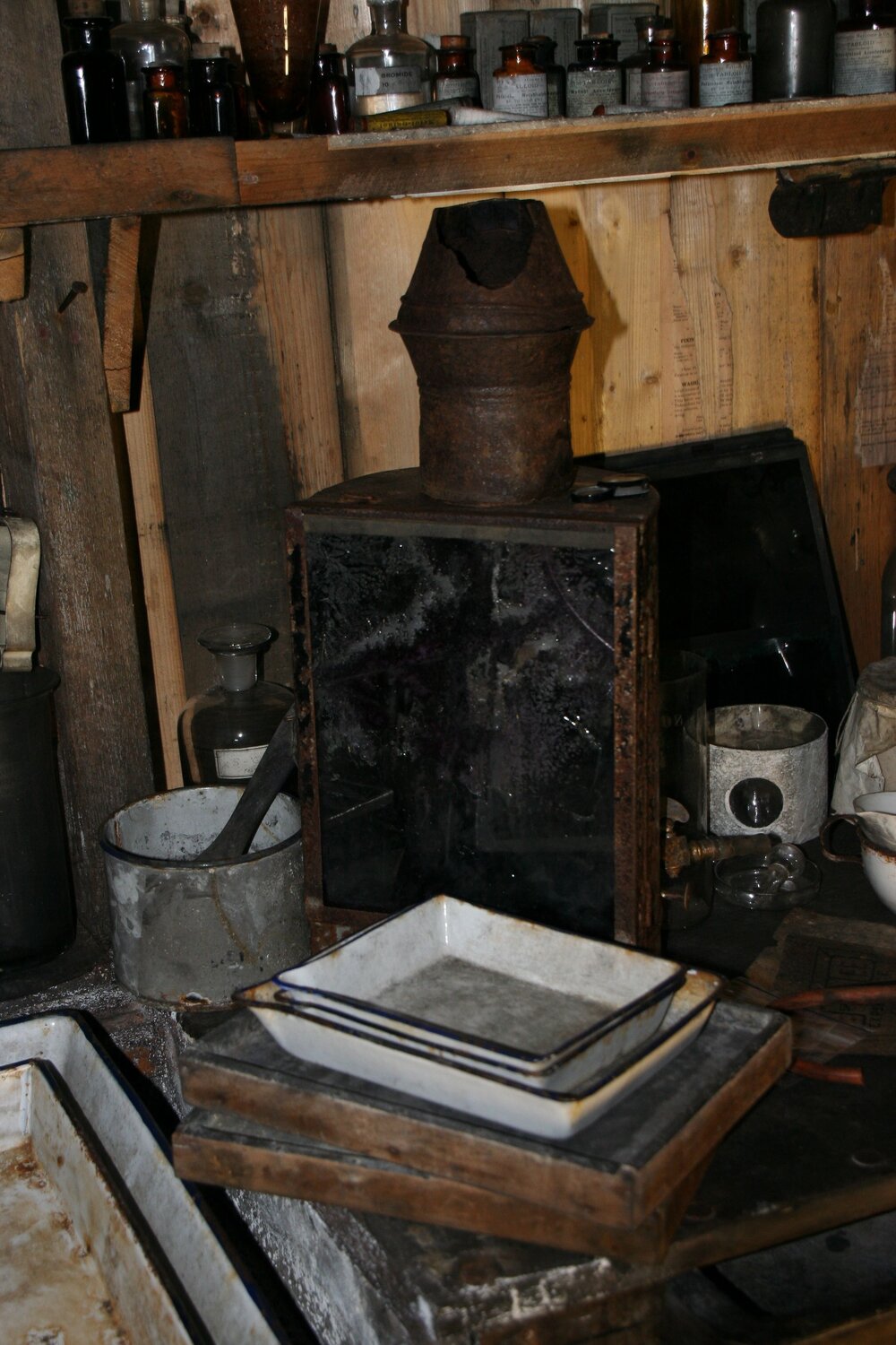 2010-11 Artefacts inside the Darkroom in Scott's 'Terra Nova' hut