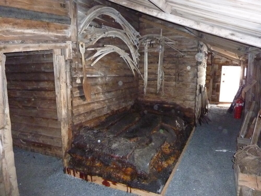 2010-11 Blubber stack inside Scott's 'Terra Nova' hut
