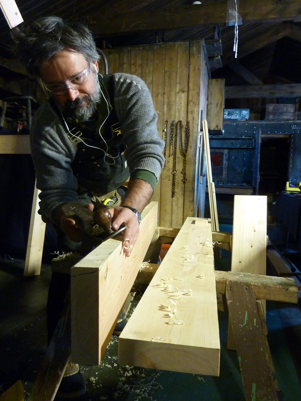 2010-11 Gord Macdonald working inside Scott's 'Terra Nova' hut