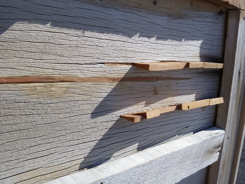 2010-11 Detail of repairs to cracks in the cladding, Cape Evans (002)