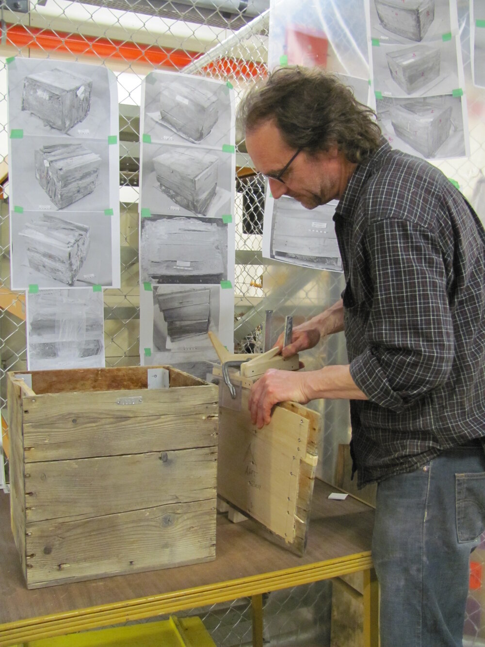 AHT Heritage Carpenter Martin Wenzel conserving boxes (008)