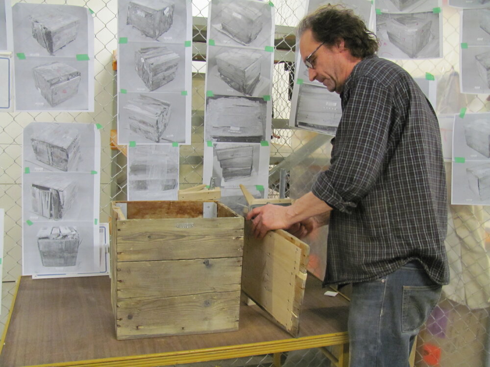 AHT Heritage Carpenter Martin Wenzel conserving boxes (009)