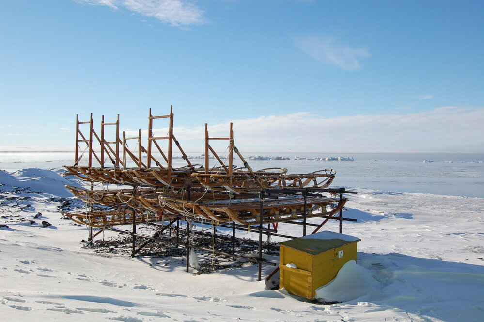 Sledge stand at Scott Base