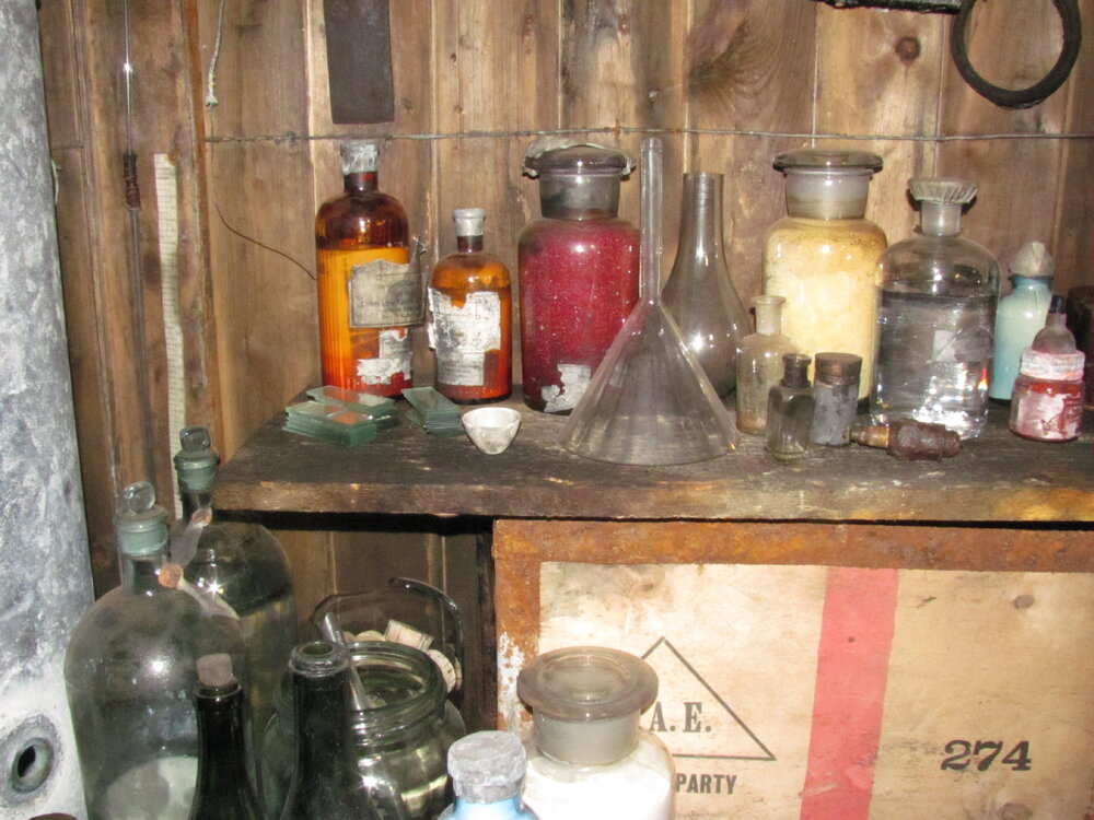 2010-11 Artefacts in the Physical Laboratory inside Scott's 'Terra Nova' hut